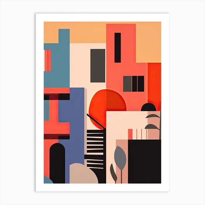 Cape Town, South Africa, Bold Outlines 3 Art Print by Dreamy Seasons Art