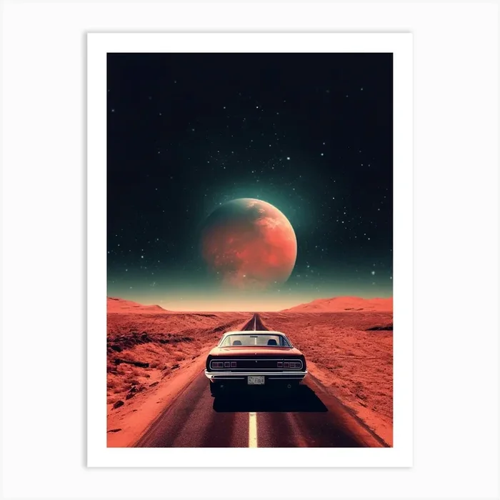 Car On The Road Retro Racing Car Art Print by NOVAC DOLAZI