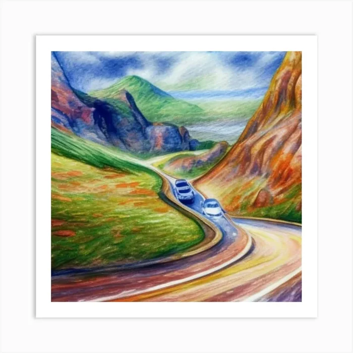 Car Racing Drawing Art PrintZ by ZeusGallery