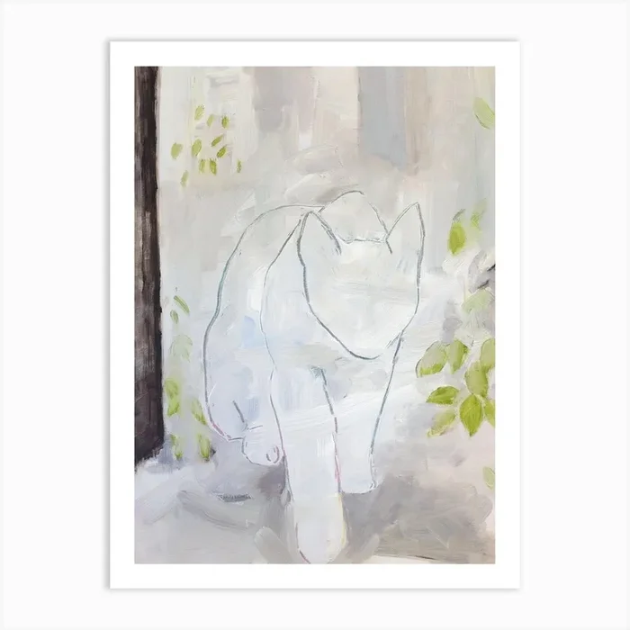 Cat Art Print by Justine Skahan