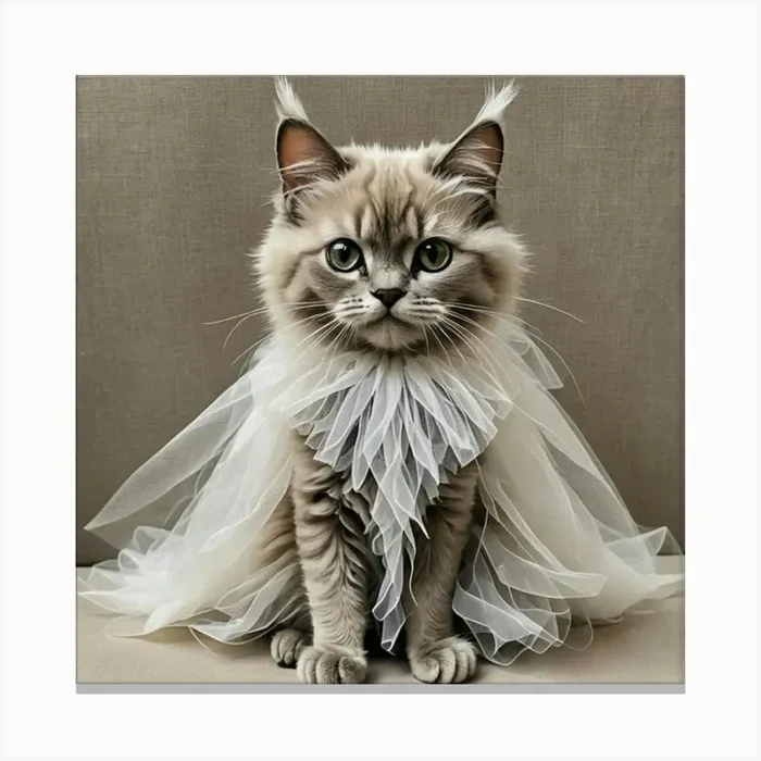 Cat In A Tutu Canvas Print by nemesis
