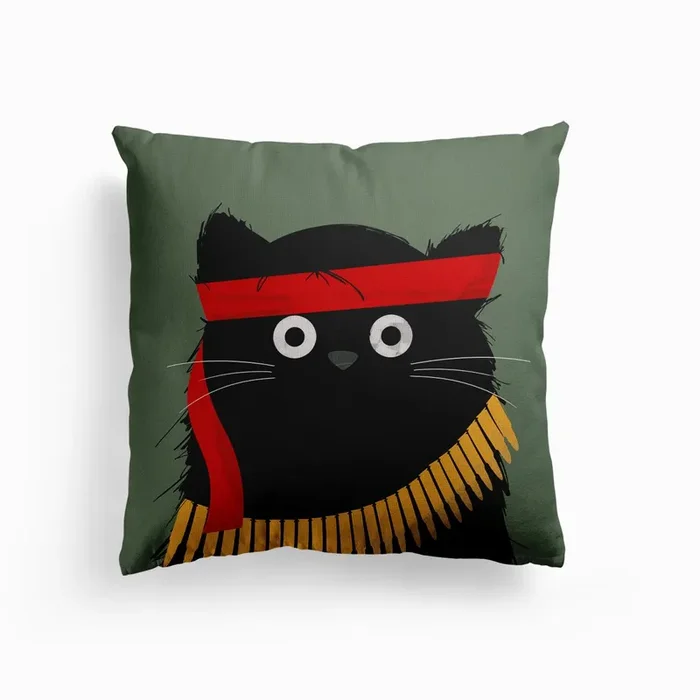 Cat Rambo Canvas Cushion by DOOZAL