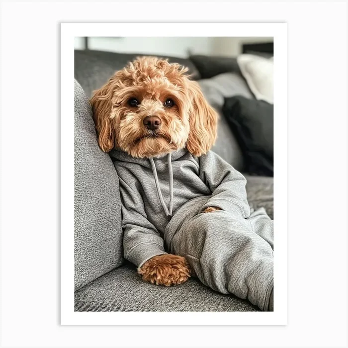 Cavapoo Lazy Day Art Print by NordicDesignHouse