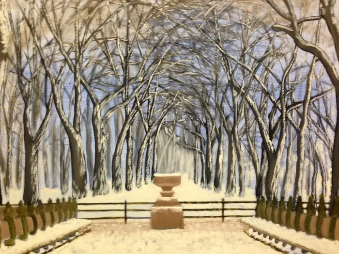 CENTRAL PARK WINTER (2000) Oil painting by Leslie Dannenberg