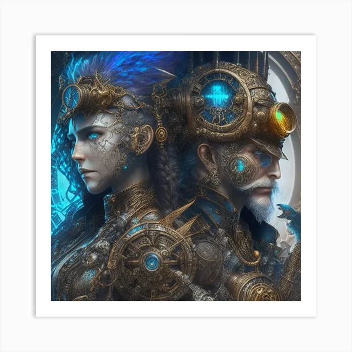 产品名称中包含顶级域名,检查并适当处理后再继续! Steampunk Couple 1 Art PrintK by K.ES.Fosters.Enterprises