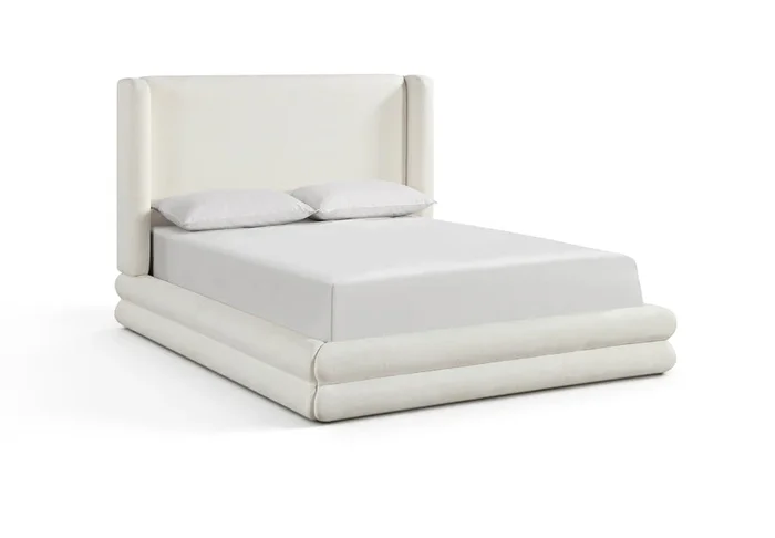 Chandra Linen Textured Fabric Upholstered Bed