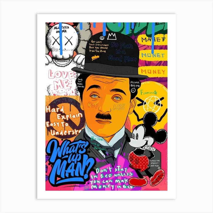 Charlie Chaplin Art Print by Mildwords