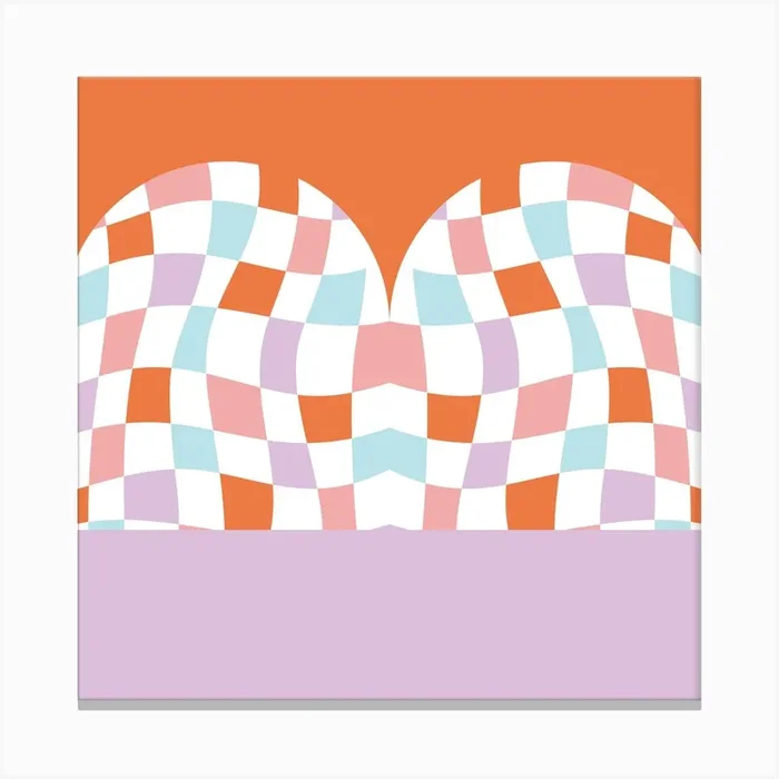 Checkered Vintage Pattern Canvas Print by Rev Store