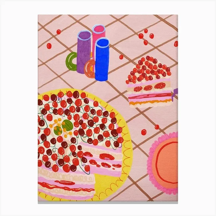 Cherry Cake Canvas Print by Kartika Paramita