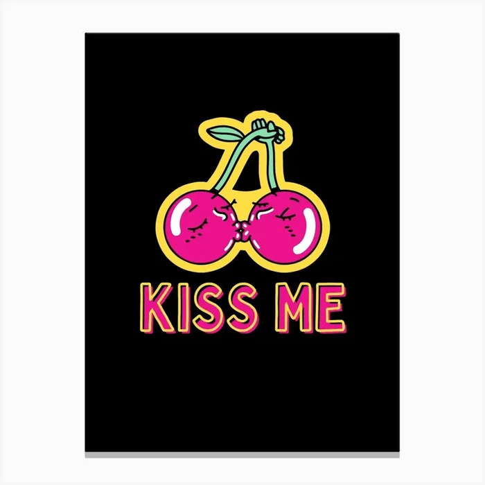 Cherry Kiss Canvas Print by Dreamer