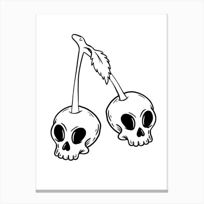 Cherry Skulls Canvas Print by JDuke Illustrations