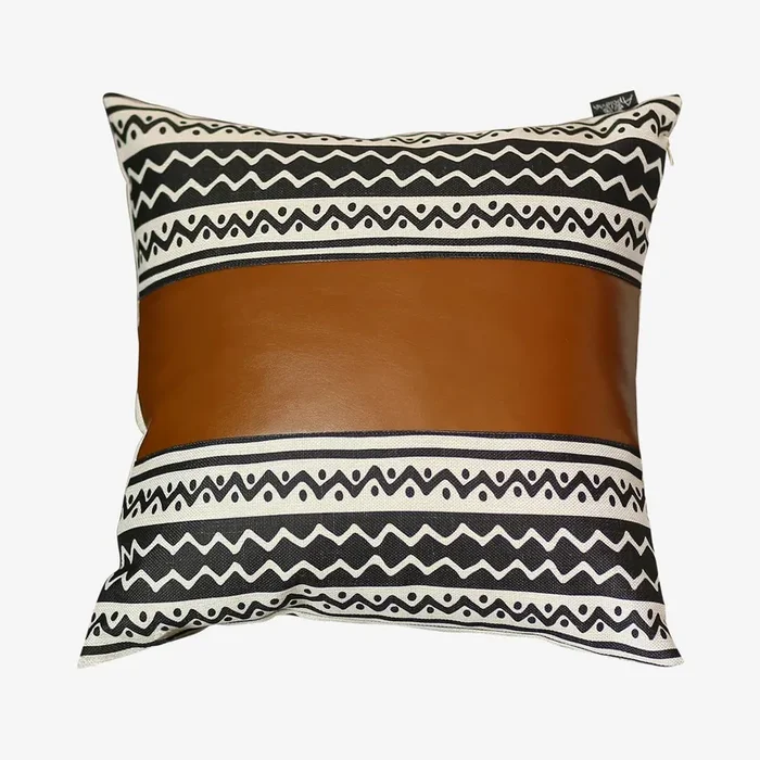 Chevron Square Decorative Throw Pillow Cover – Brown / Black by MIKE & Co. New York