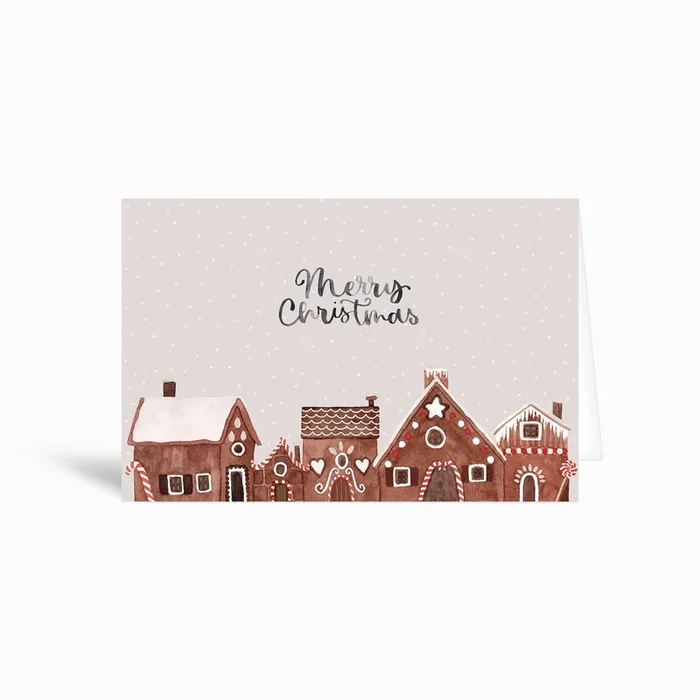 Christmas Gingerbread Houses Ii 6×4 Greetings Card by Antonia Jürgens