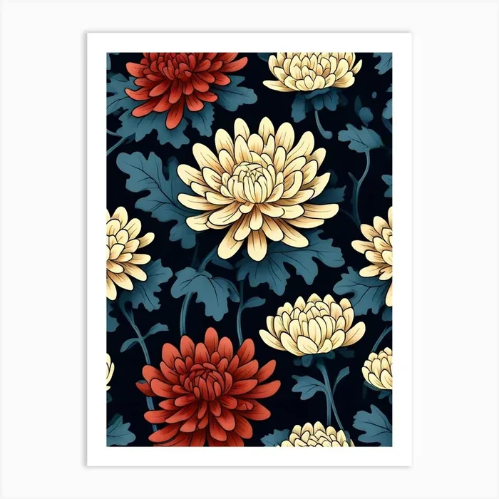 Chrysanthemums 7 Art Print by Art shop