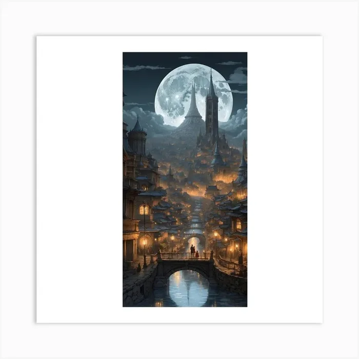 City At Night Art Print by magic shop
