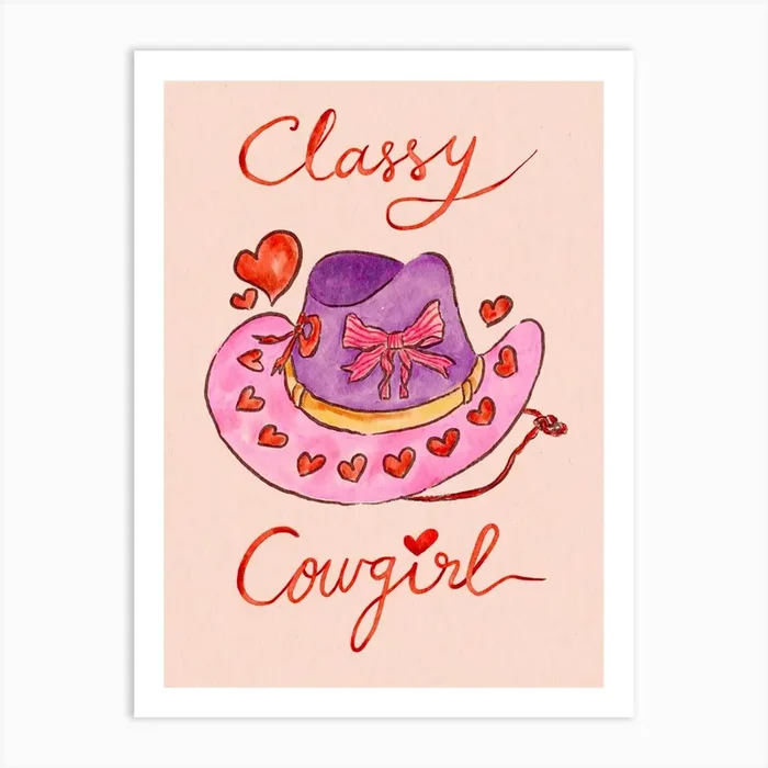 Classy Cowgirl Art Print by Kartika Paramita