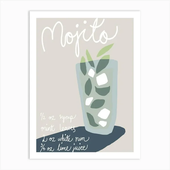 Cocktail Poster Mojito_2024859 Art Print by 1x