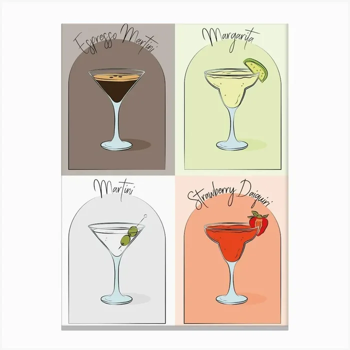 Cocktails Canvas Print by Illuminelle