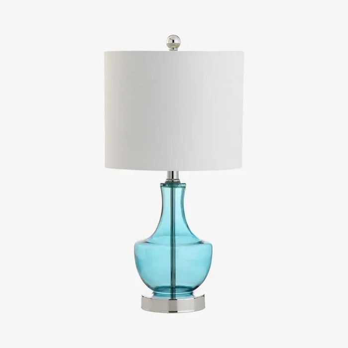 Colette Mini LED Table Lamp – Amalfi Blue – Glass by JONATHAN Y