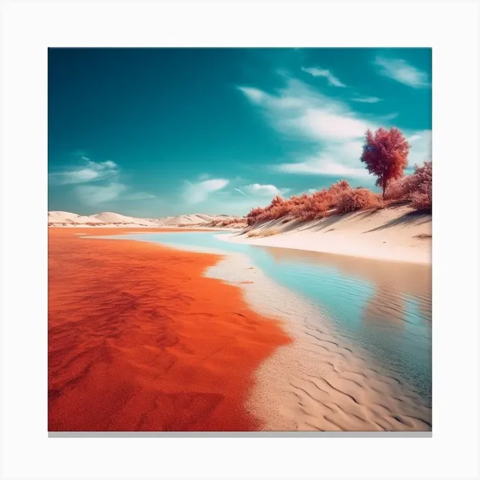 colorful beach Canvas PrintMA by Marwa ai art