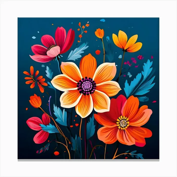 Colorful Flowers 14 Canvas Print by Art shop