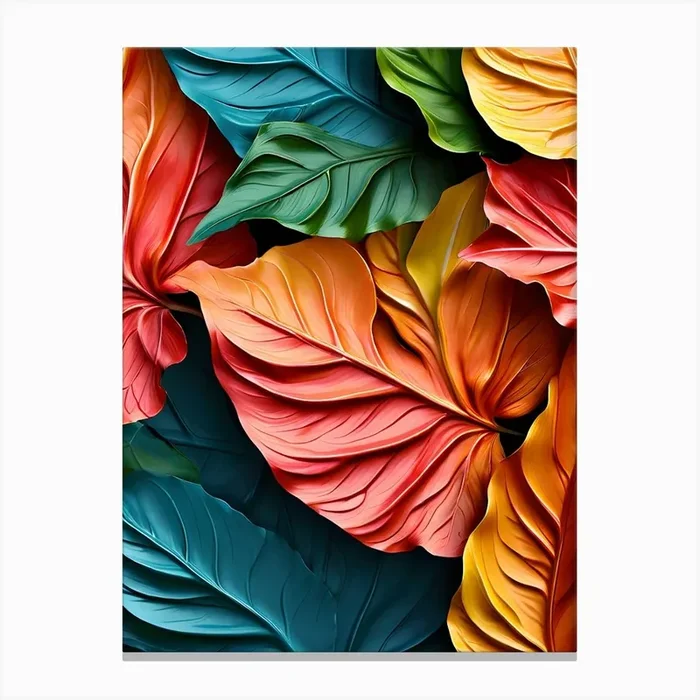 Colorful Leaves Background Canvas Print by Art shop