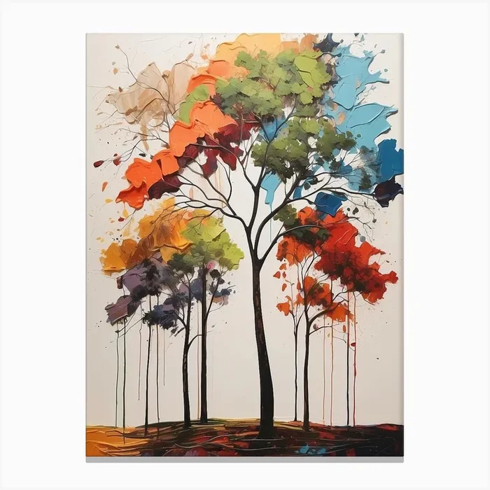 Colorful Trees Canvas Print by Art shop