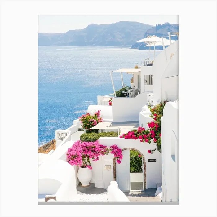 Corners Of Santorini Canvas Print by Victoria’s Stories