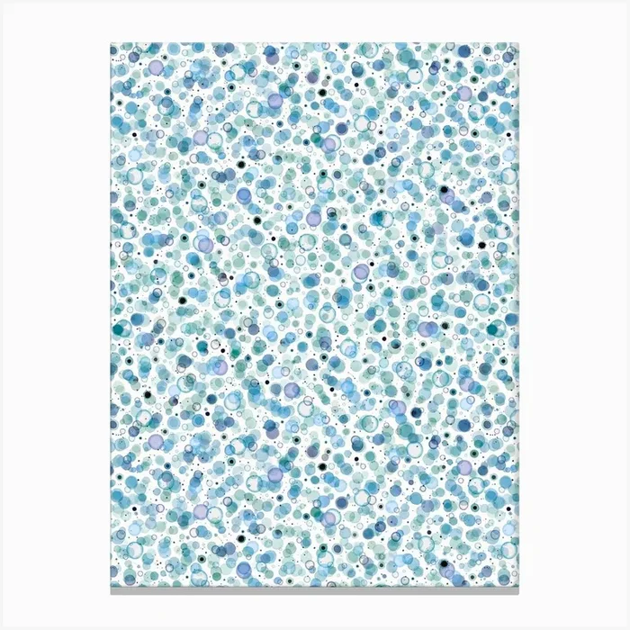 Cosmic Bubbles Blue Canvas Print by Ninola Design