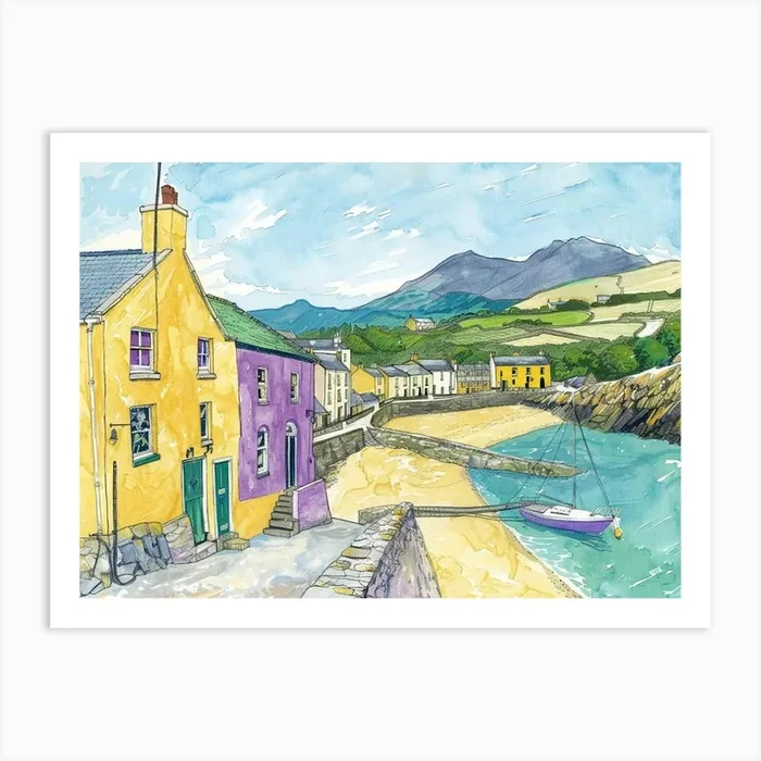 Cottages On The Beach Art Print by Pete Yates