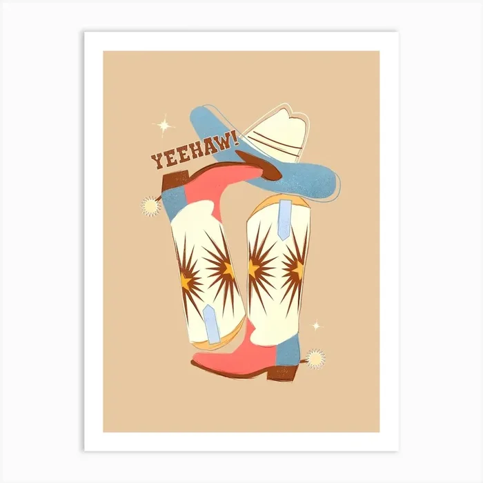 Cowboy Boots Art Print by showmemars