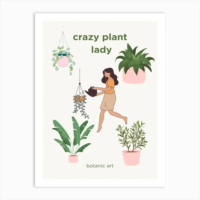 Crazy Plant Lady #3 Art Print by Selene Studios