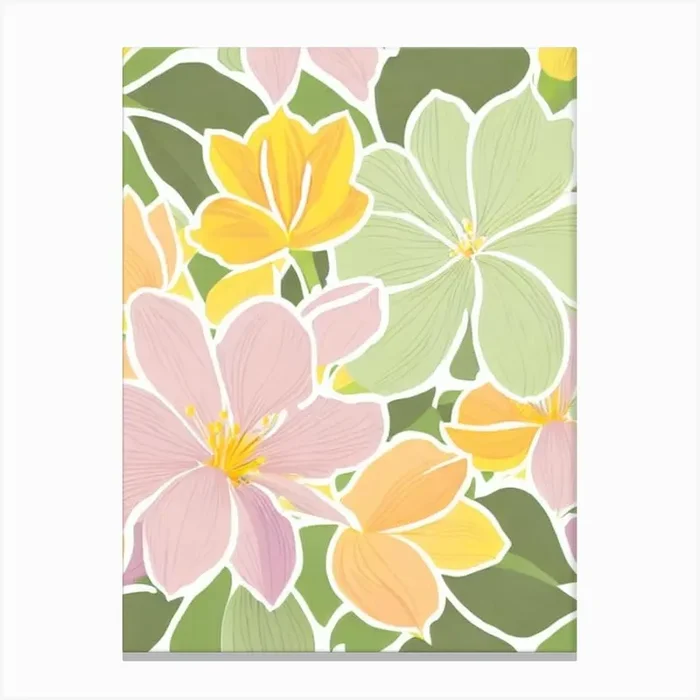 Crocus Pastel Floral 2 Flower Canvas Print by The Artsy Florist