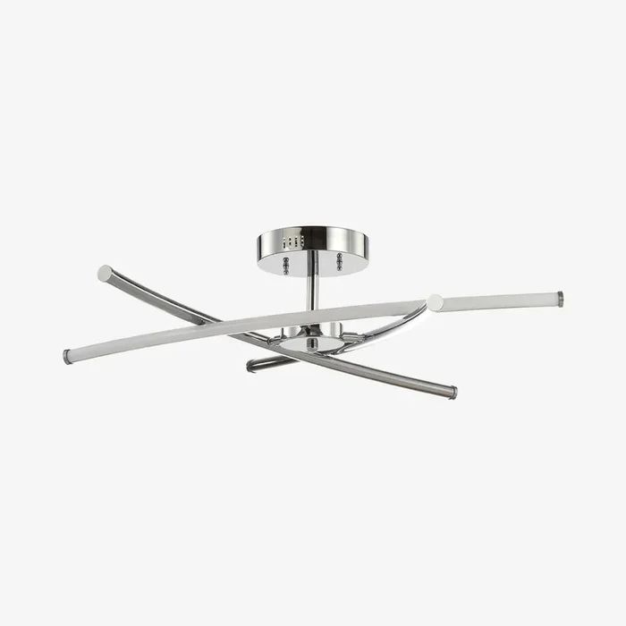 Crucis Modern Integrated LED Pendant Lamp – Chrome – Metal by JONATHAN Y