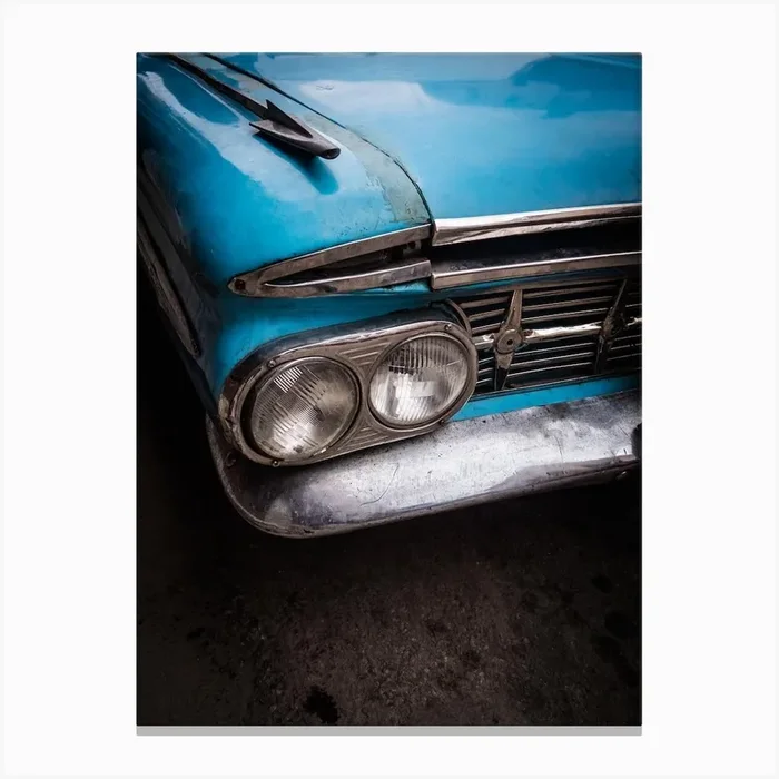 Cuban Car Headlights Canvas Print by Paul J Bucknall