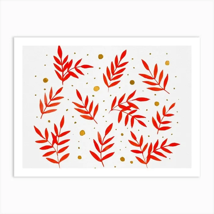 Cute Branches And Dots Art Print by Wackapacka