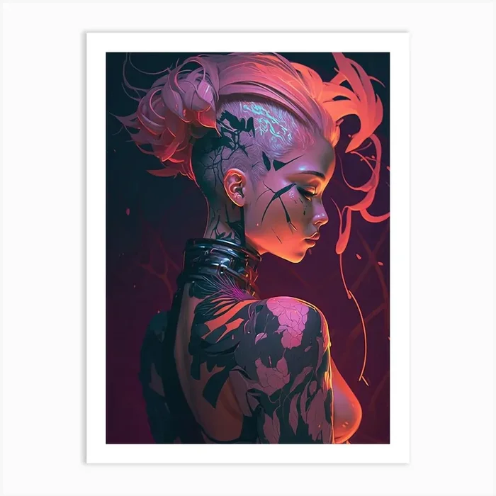 Cyberpunk Girl Art Print by Lootprint