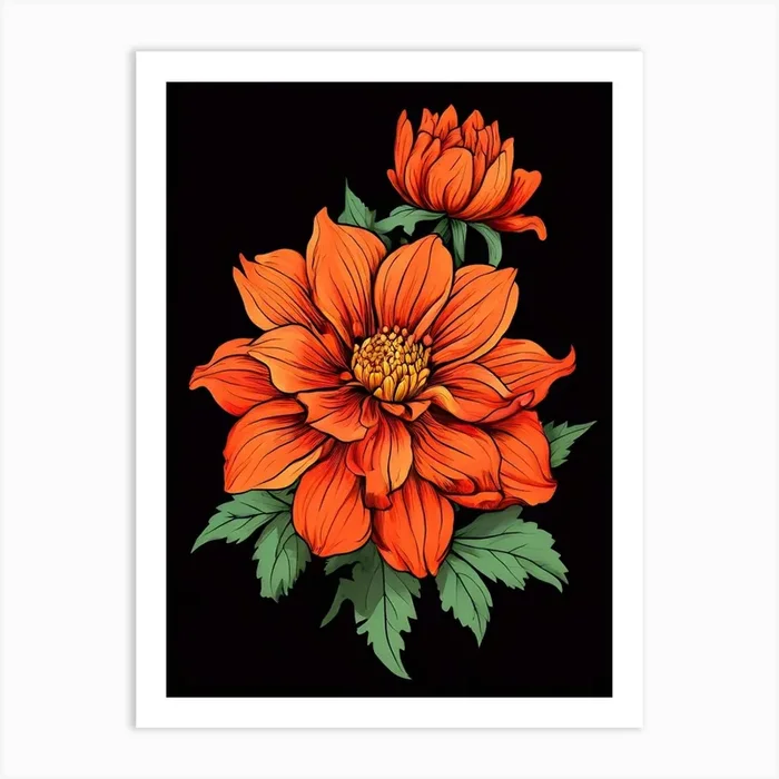 Dahlia Flower 11 Art Print by Art shop