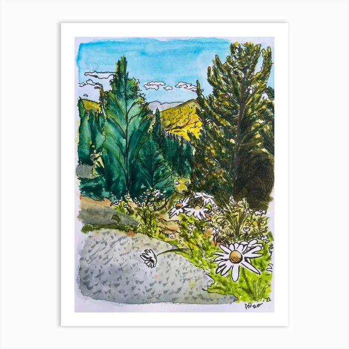 Daisies In The Mountains Art Print by SetForthCreative