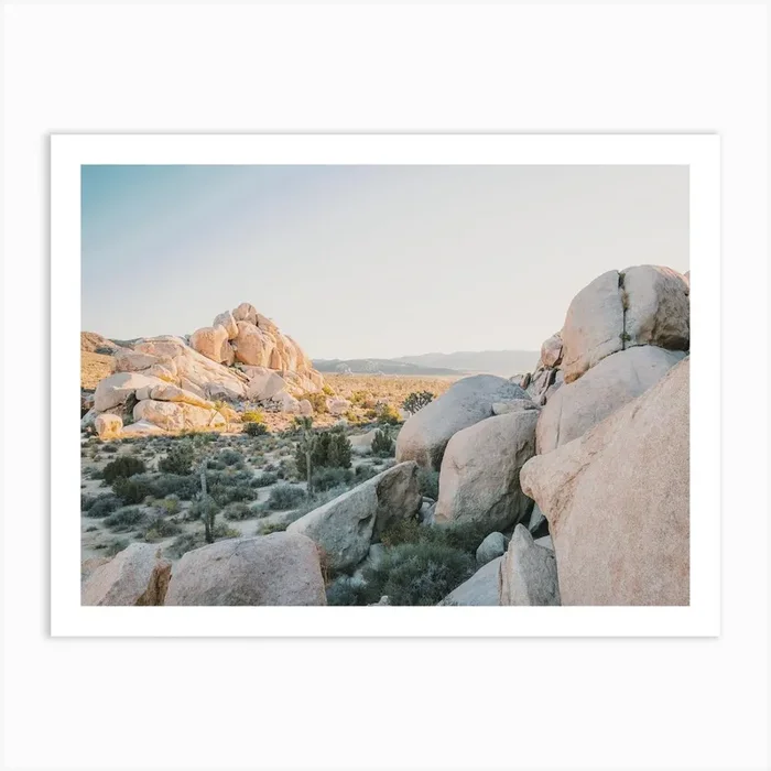 Desert Boulder Scenery Art PrintGS by Golden Saguaro