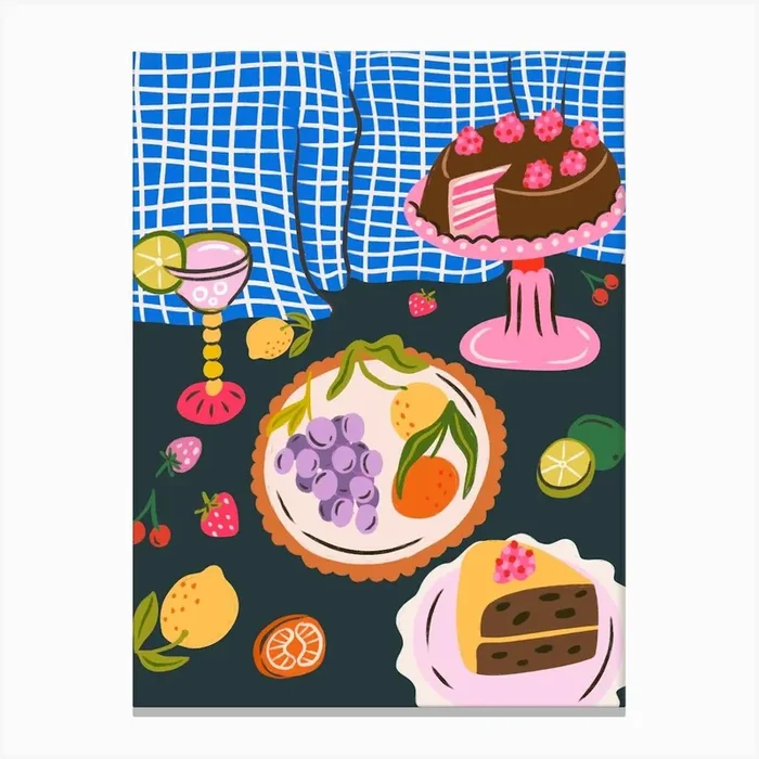 Desserts Tablescape Canvas Print by Kartika Paramita