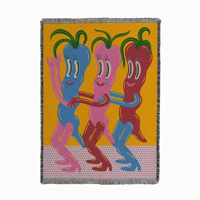 Disco Veggies Woven Throw by Madelen Foss