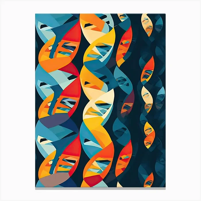 Dna Art Abstract Painting 11 Canvas Print by House of Patterns