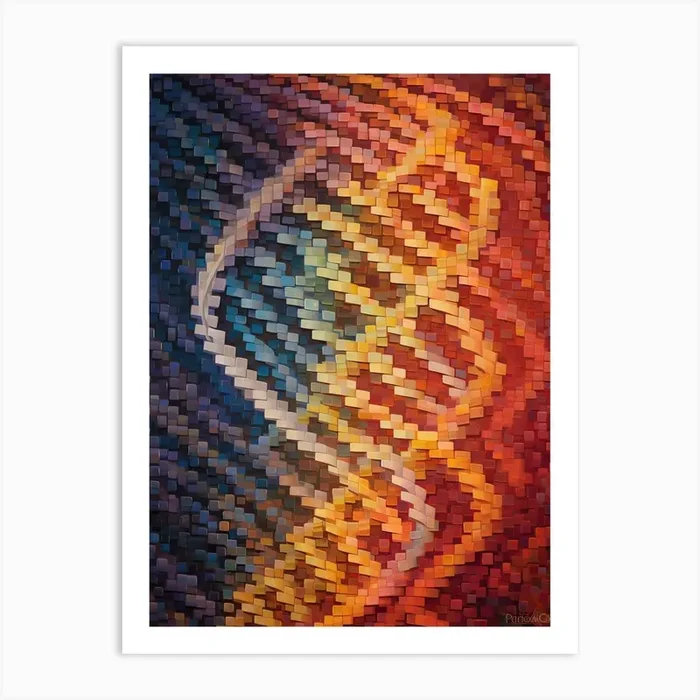 Dna Art Abstract Painting 15 Art Print by House of Patterns