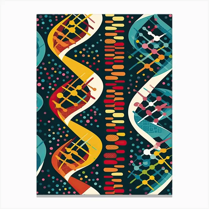 Dna Art Abstract Painting 5 Canvas Print by House of Patterns