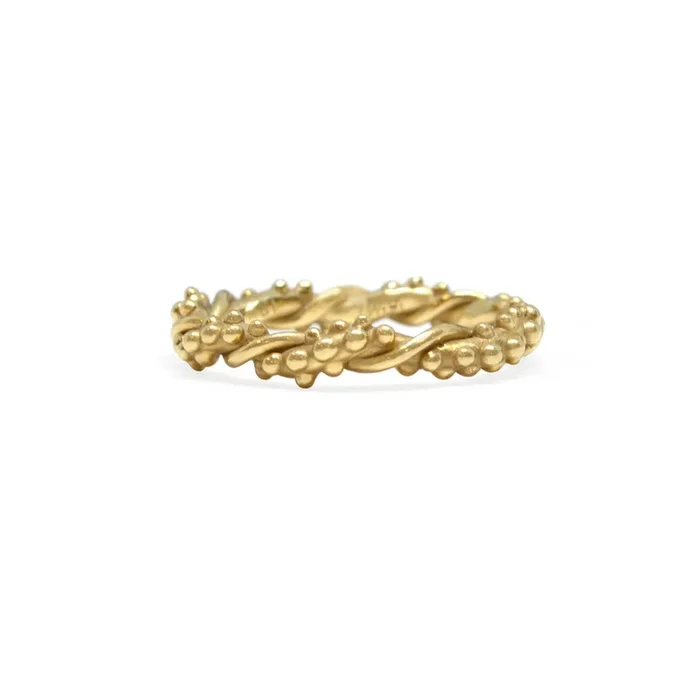 DNA Double Helix Twist Stacking Ring – Yellow Gold, 4-7