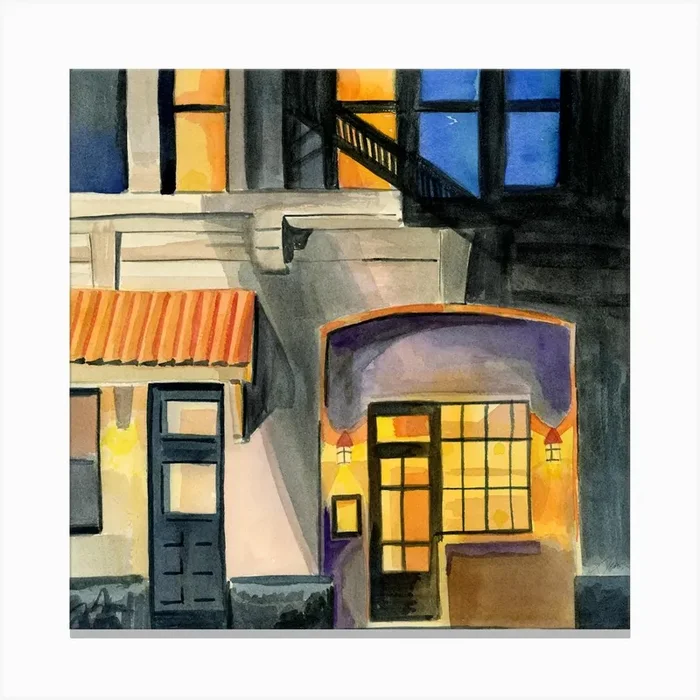 Doorways At Night Canvas Print by Lisa Travis