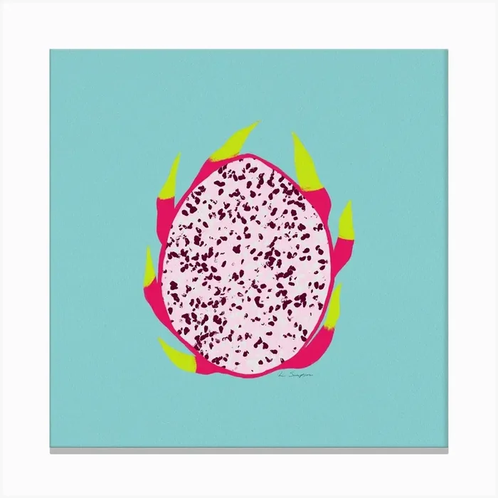 Dragon Fruit Square Canvas Print by Leanne Simpson
