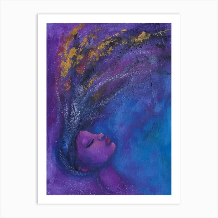 Dreaming Woman Art Print by Moving Clouds Art