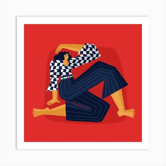 Dressed Up Square Art Print by Helen Harlow